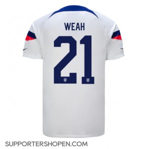 Förenta staterna Timothy Weah #21 Hemma Matchtröja VM 2022 Kortärmad